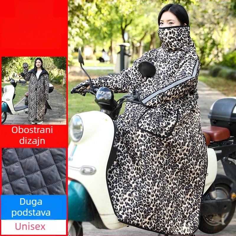 Zimski windproof kaput za motocikle i električna vozila – vodootporan, poliester, topao, unisex za odrasle