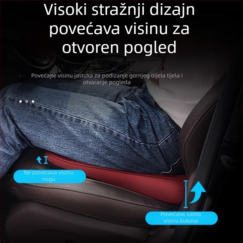 Podizni jastučić za sjedalo vozača, plosnog oblika, punilo od svile, PU koža, jednodijelni dizajn
