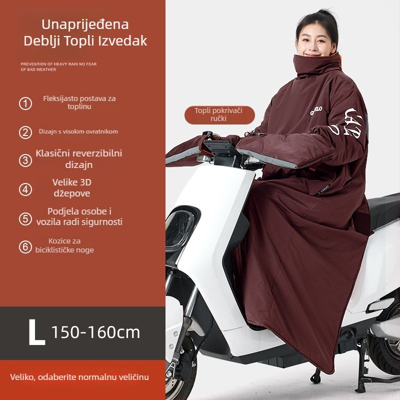 Cardivello Jakna otporna na vjetar za električna vozila – zimska podstava, za motocikle i tricikle