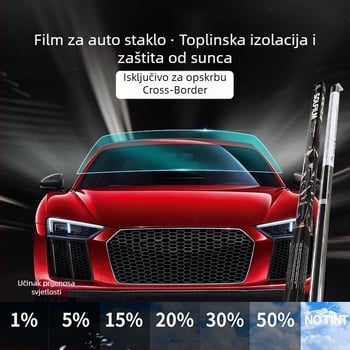 Automobilski prozorski film za toplinsku izolaciju, PET, debljina 2 mil, širina 30–150 cm, propusnost svjetla 1–70%, UV blokiranje >90%