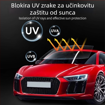 Automobilski prozorski film za toplinsku izolaciju, PET, debljina 2 mil, širina 30–150 cm, propusnost svjetla 1–70%, UV blokiranje >90%