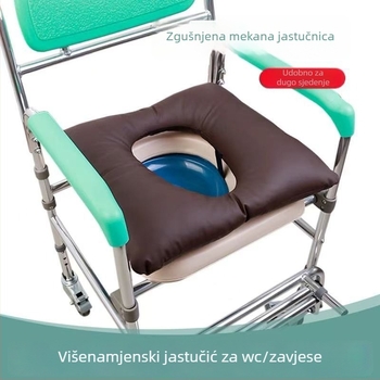 Hemoroideji prilagođena vodootporna udobna jastučnica za duže sjedenje, pogodna za toaletnu sjedalic u kupaonici — kožna navlaka, PP pamuk punjenje, moderan minimalistički stil