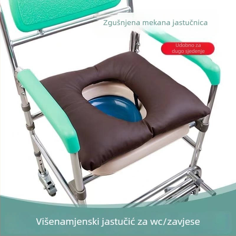 Hemoroideji prilagođena vodootporna udobna jastučnica za duže sjedenje, pogodna za toaletnu sjedalic u kupaonici — kožna navlaka, PP pamuk punjenje, moderan minimalistički stil