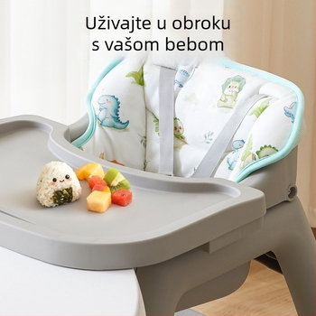 Pamukasta podloga za dječji stolac za blagovanje s naslonom, jesensko-zimski dizajn, crtani uzorak, za kućnu upotrebu