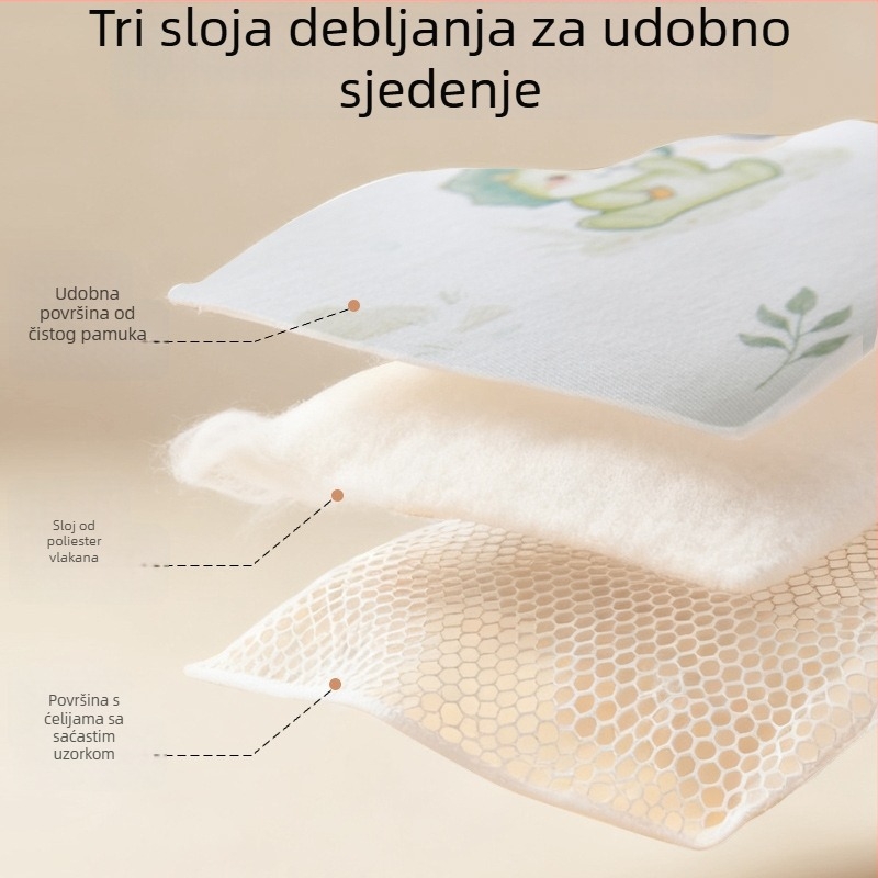 Pamukasta podloga za dječji stolac za blagovanje s naslonom, jesensko-zimski dizajn, crtani uzorak, za kućnu upotrebu