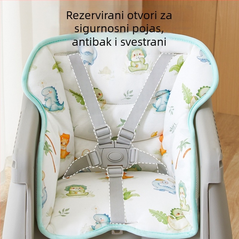 Pamukasta podloga za dječji stolac za blagovanje s naslonom, jesensko-zimski dizajn, crtani uzorak, za kućnu upotrebu