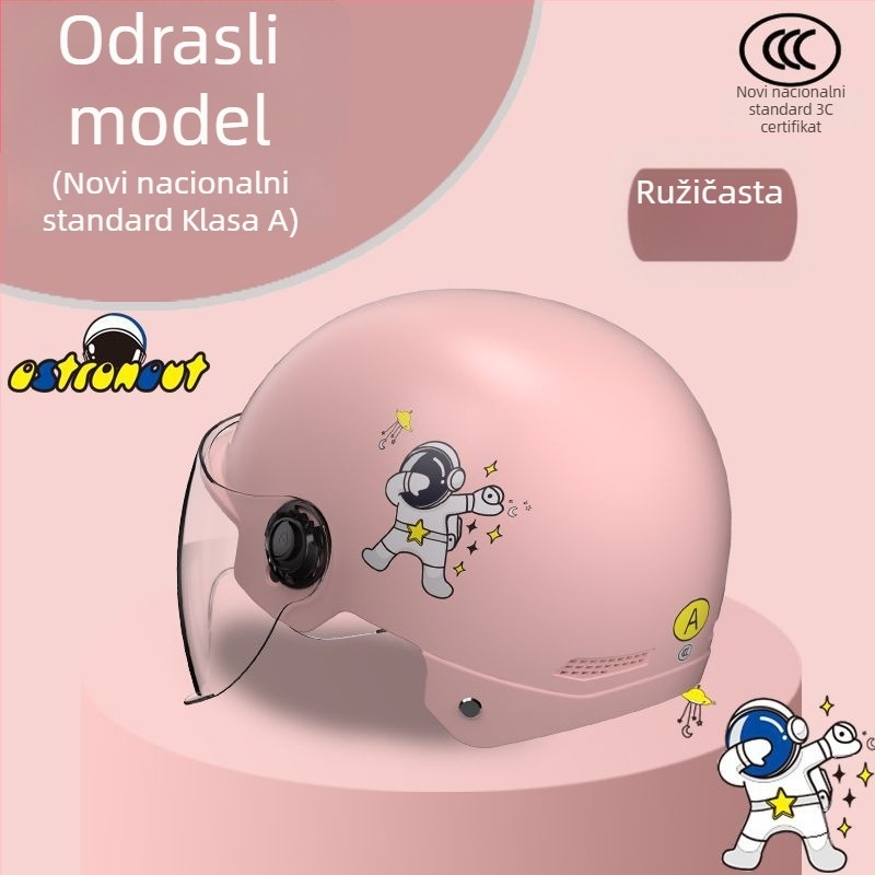 3C certificirana kaciga za električni motocikl, unisex za odrasle i djecu, ljetna zaštita od sunca, sigurnost tijekom svih godišnjih doba