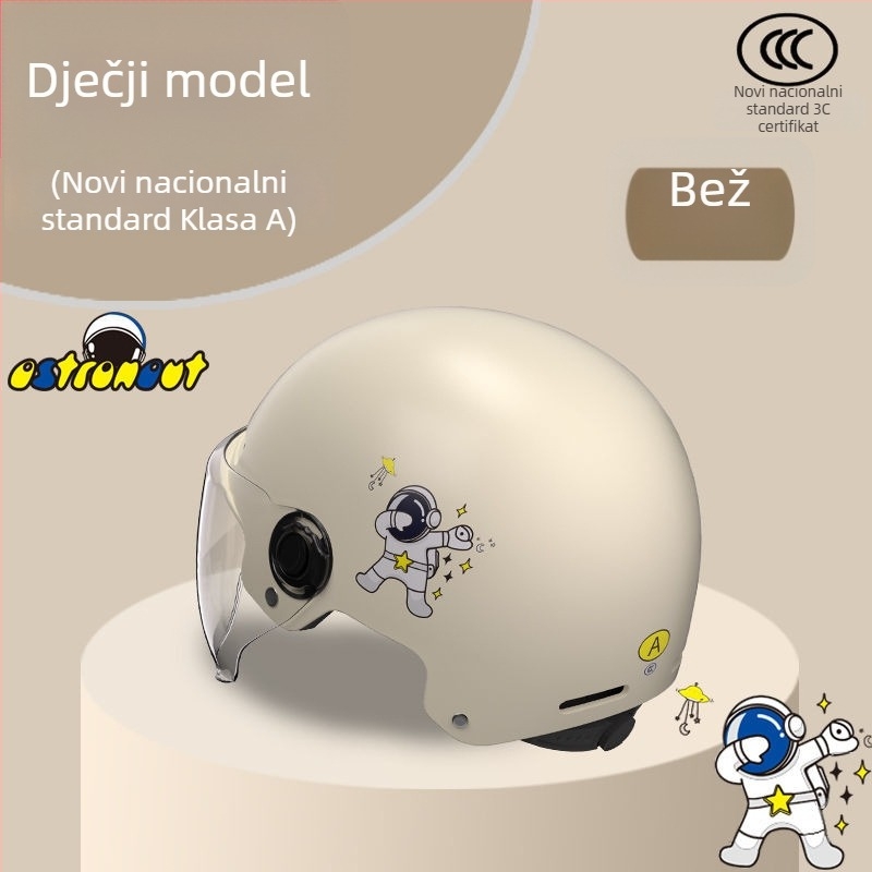 3C certificirana kaciga za električni motocikl, unisex za odrasle i djecu, ljetna zaštita od sunca, sigurnost tijekom svih godišnjih doba