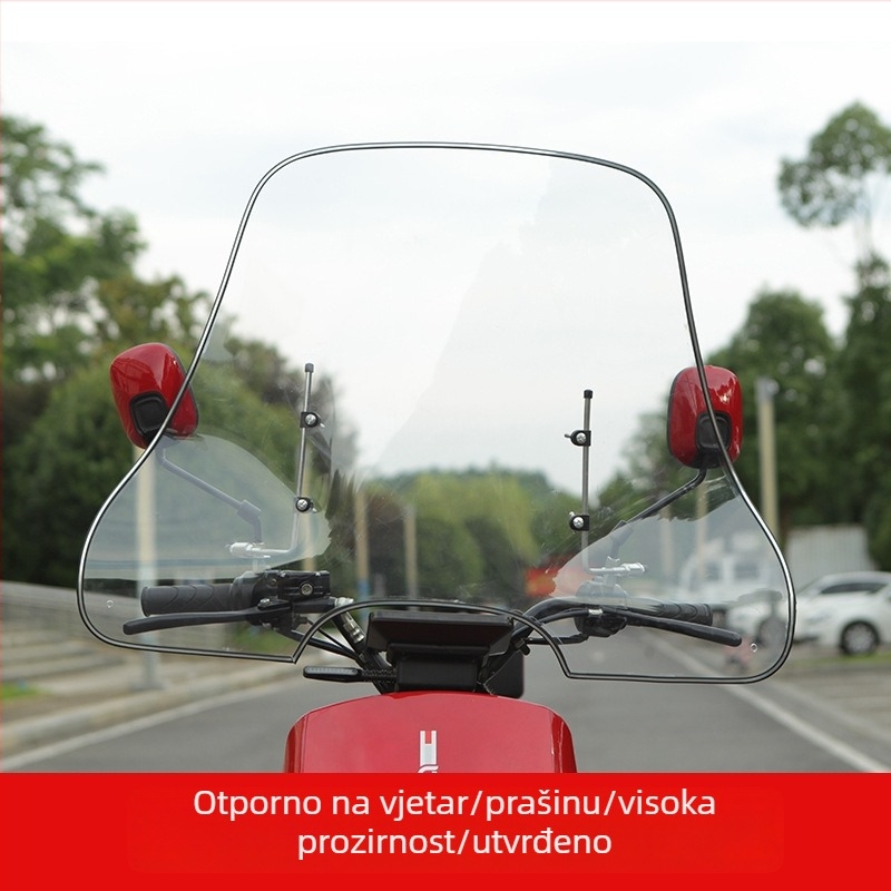 Univerzalno prednje vjetrobransko staklo za motocikle, električne skutere i tricikle — otporno na habanje, Model: Univerzalno prednje staklo, Stil: Vjetrobran
