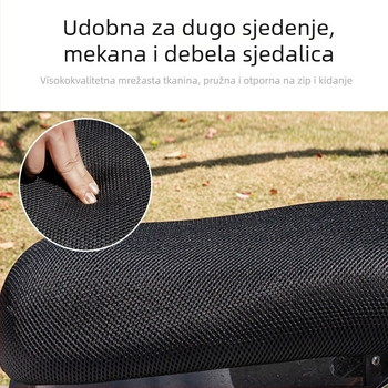 Univerzalna 3D mrežasta jastučnica za sjedalo za električna bicikla i motocikle, prozračna, vodootporna, debeli izolacijski sloj, punjenje od bambusovog ugljena