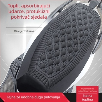 Presvlaka za sjedalo električnog vozila, prozračna, toplinska izolacija, protuklizna, velurova površina (Materijal: PU; Punjenje: Pamuk; Sezone: Sve sezone)