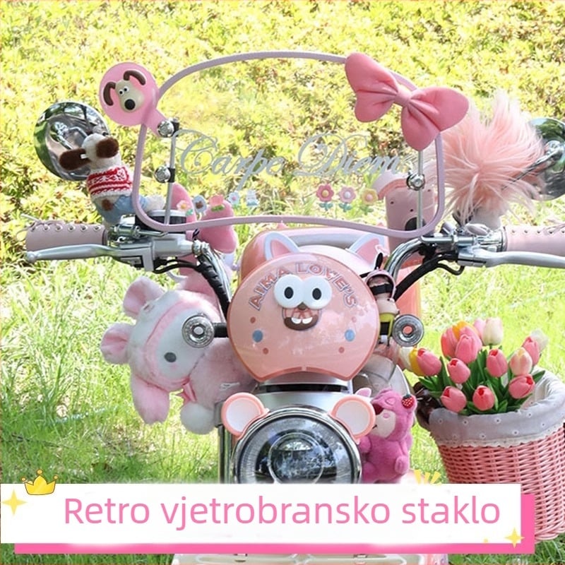 Vintage PMMA prednje vjetrobransko staklo za motocikle i skutere, univerzalna kompatibilnost, prilagodljivo
