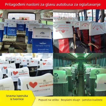 Navlaka za naslon za glavu autobusa za reklamu i dekoraciju, šivani stil, poslovni stil, četiri sezone, poliester površina, sintetičko vlakno punjenje