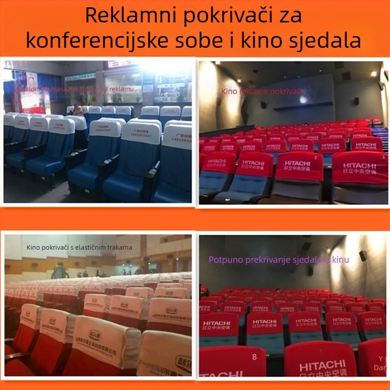 Navlaka za naslon za glavu autobusa za reklamu i dekoraciju, šivani stil, poslovni stil, četiri sezone, poliester površina, sintetičko vlakno punjenje