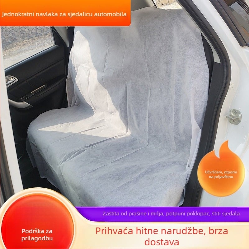 Trodjelni jednokratni set navlaka za sjedalice i navlaku za volan od netkanog materijala, univerzalna prilagodba, zaštita od prašine i prljavštine