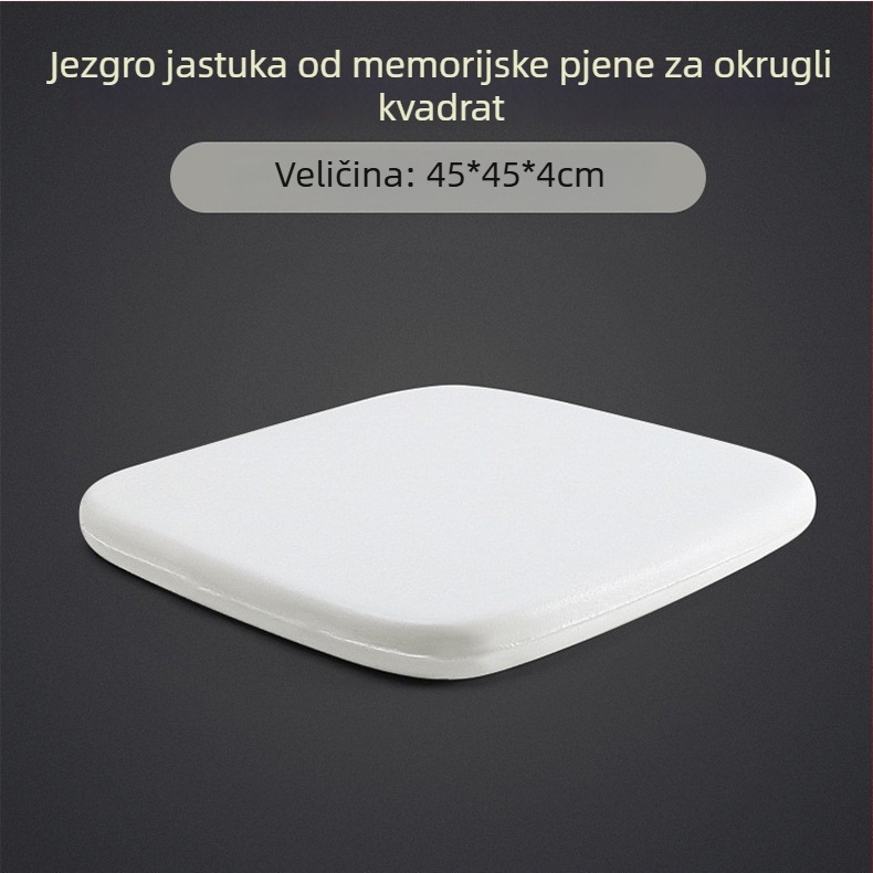 Jastuk od memorijske pjene za uredsku stolicu, zaobljeno-kvadratičan oblik, s unutarnjim jezgrom, moderni stil