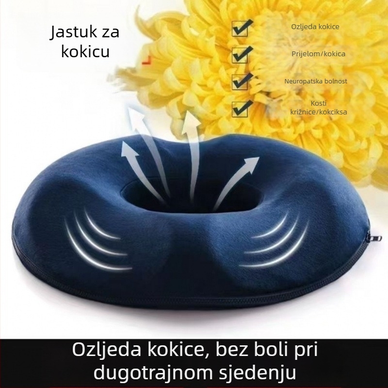 Jastuk za kokciks s memorijskom pjenom, poliester navlaka, za ured, jednostavan i moderan stil