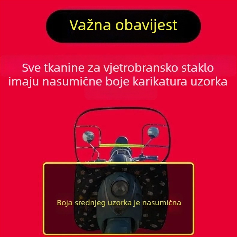 Prednje kišno štit od vjetrobrana za električna vozila, motocikle i skutere — PVC, vodootporno, palatski stil