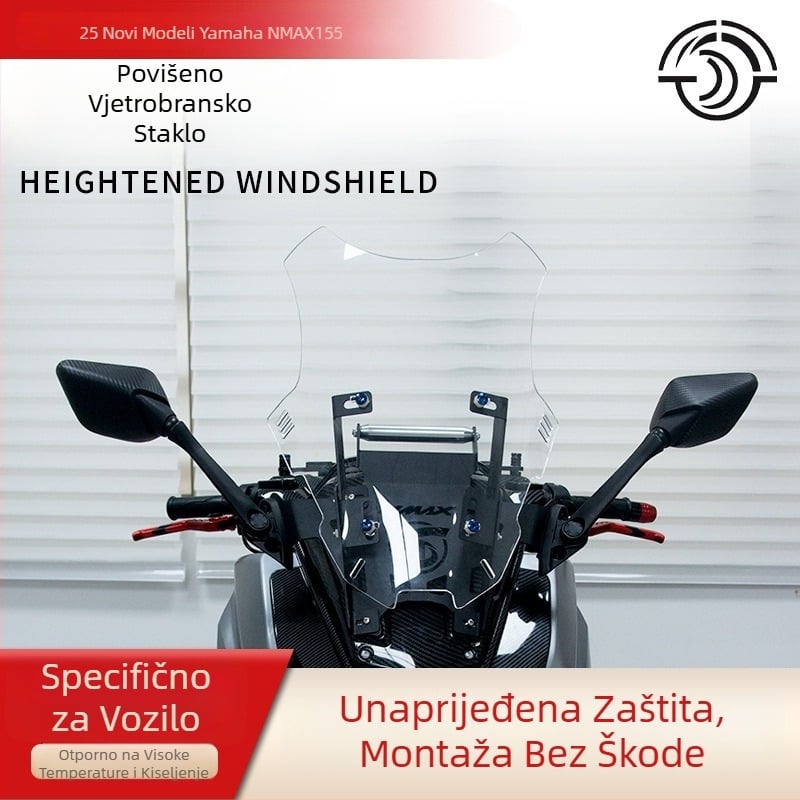 Podignuto prednje vjetrobransko staklo za Yamaha NMAX 155
