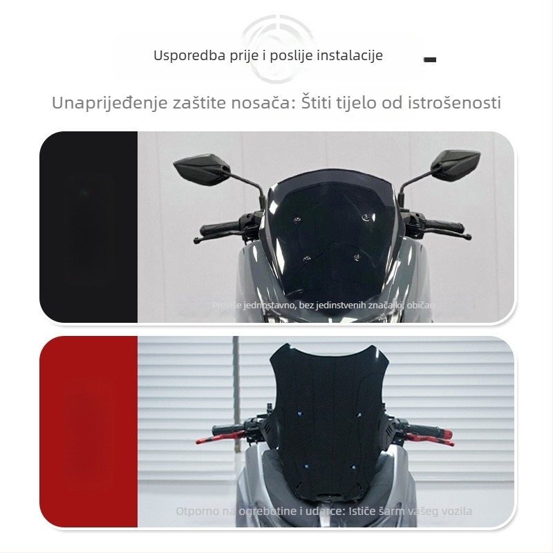 Podignuto prednje vjetrobransko staklo za Yamaha NMAX 155