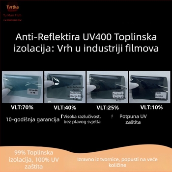 Touman nano-keramički auto prozor film — UV zaštita 99%, toplinska izolacija 99%, vidljiva propusnost svjetla 60%, debljina 2 mil, pogodan za sve modele automobila