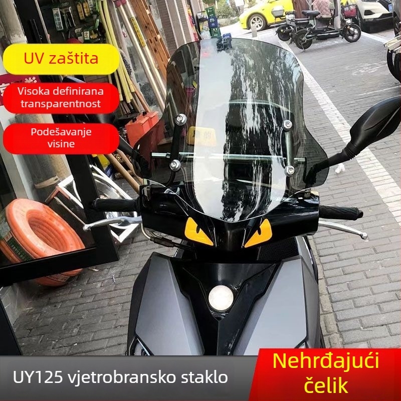 Povišeno prednje vjetrobransko staklo za Suzuki Uy125 skuter – smola, zaštita od sunca