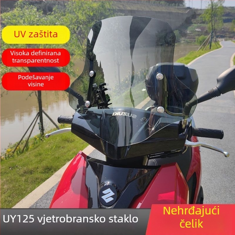 Povišeno prednje vjetrobransko staklo za Suzuki Uy125 skuter – smola, zaštita od sunca