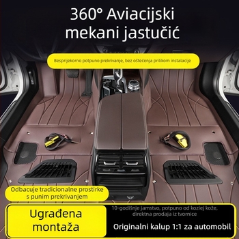 Unutarnje podne presvlake za automobil — 360° kružno pokrivanje, univerzalna kompatibilnost, materijal: velur od vlakana + PE, prilagodljivo