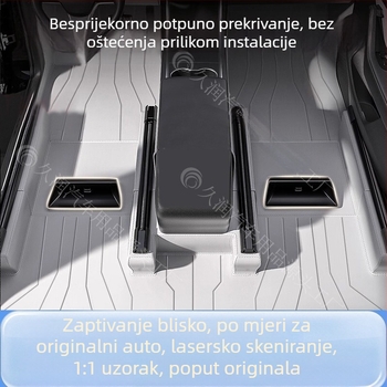 Unutarnje podne presvlake za automobil — 360° kružno pokrivanje, univerzalna kompatibilnost, materijal: velur od vlakana + PE, prilagodljivo