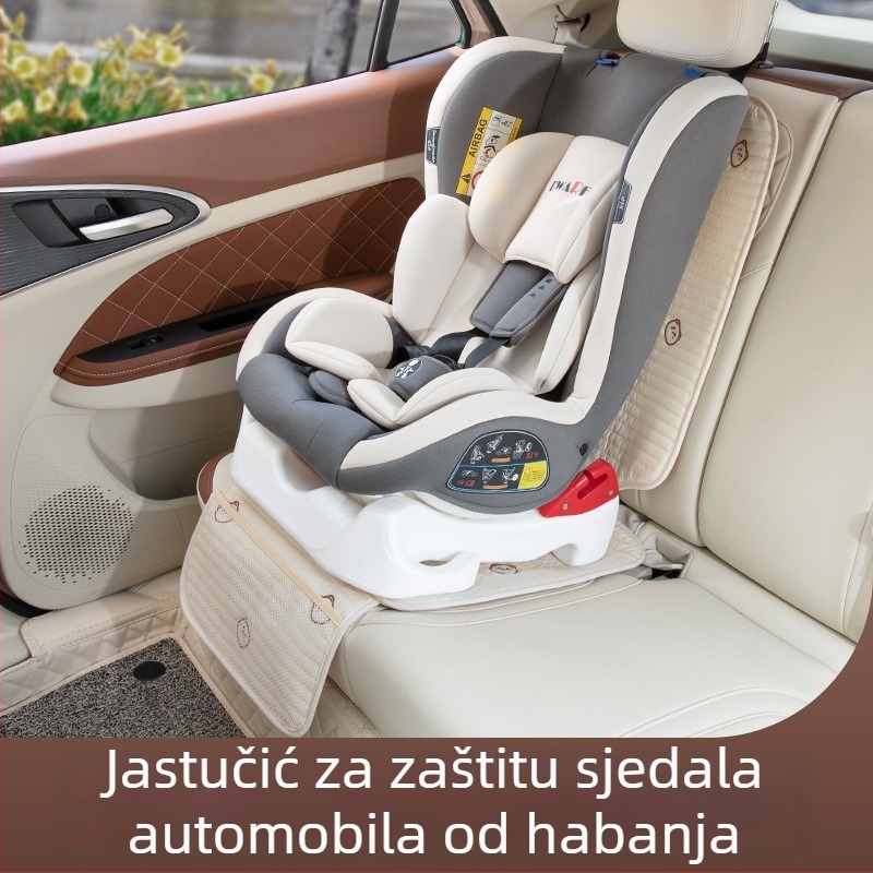 Zaštitna podložka za dječje auto sjedalo - debela protuklizna podloga, poliester površina, punilo od sintetičkih vlakana, univerzalna prilagodljivost
