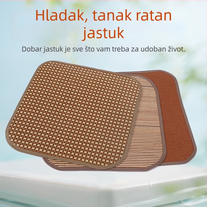 Ljetna naslona za stolicu od ratana, jastuk za stolac računala i kućni kauč, debeli rashlađujući jastučić za sjedenje