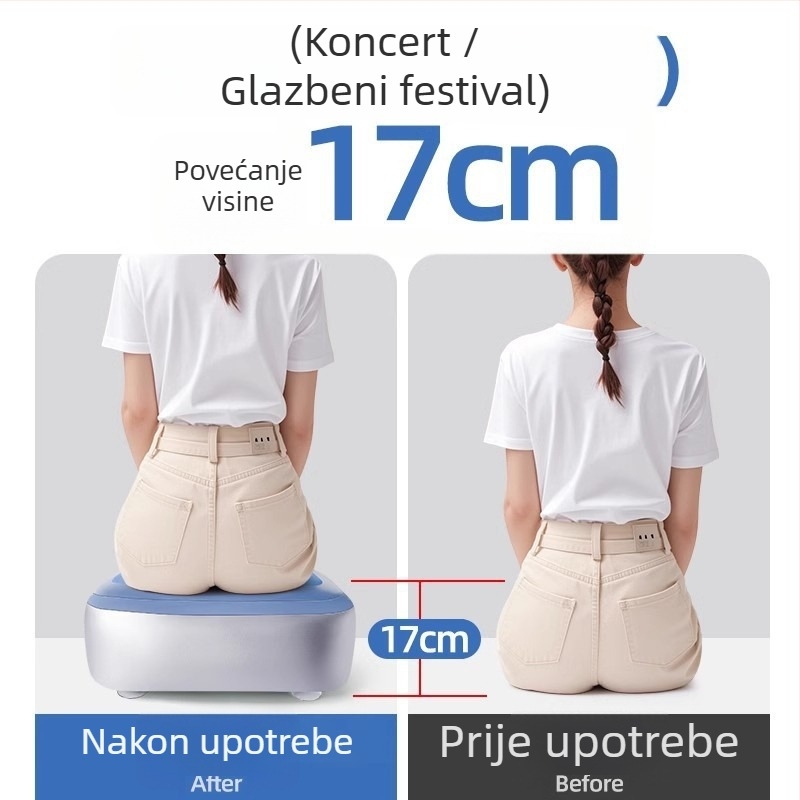 Naduvljiva potpora za sjedenje za male djevojčice, prijenosna debela jastučić za koncerte i glazbene festivale