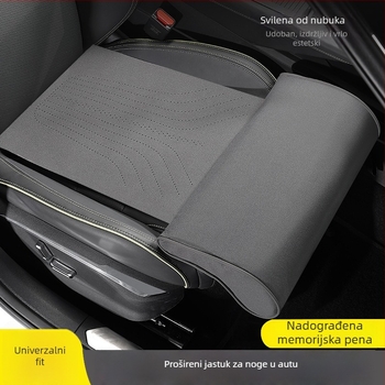 Podložak za noge automobil i produženi jastuk sjedala – ventilacija, ploski stil, lagani luksuz, punilo od sintetičkih vlakana, površina od poliestera, pogodno za sve sezone