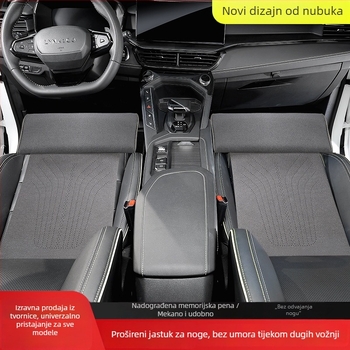 Podložak za noge automobil i produženi jastuk sjedala – ventilacija, ploski stil, lagani luksuz, punilo od sintetičkih vlakana, površina od poliestera, pogodno za sve sezone