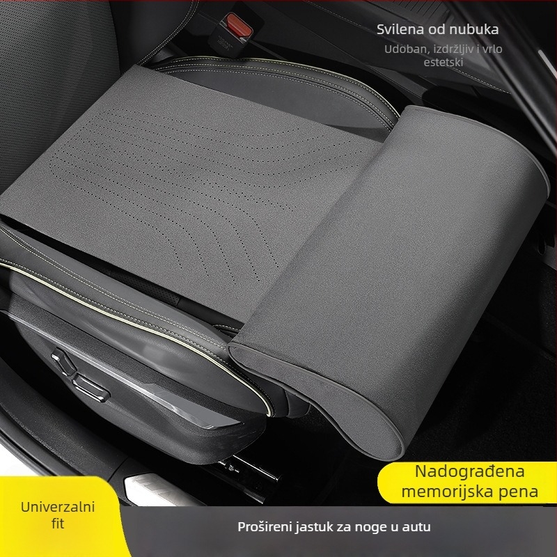 Podložak za noge automobil i produženi jastuk sjedala – ventilacija, ploski stil, lagani luksuz, punilo od sintetičkih vlakana, površina od poliestera, pogodno za sve sezone