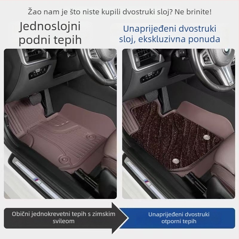 Automobilske podne prostirke, plosnato tuftane, univerzalno, protuklizne, brzo sušeće, od polipropilena, marka Yashidi, prilagodljivo