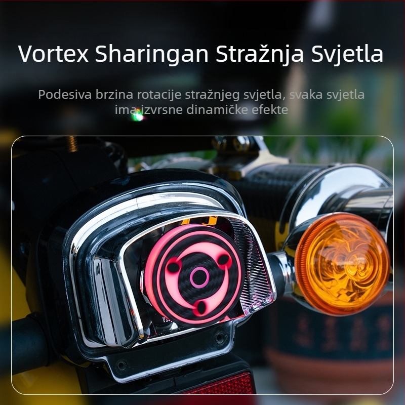 Svjetlo kočnice za motocikl s rotirajućim treperavim stražnjim svjetlom – dodatna žarulja za kočnicu od Quick motorcycle products