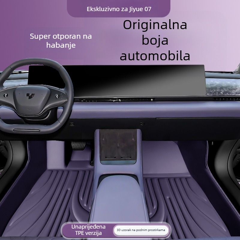 Kožne podloge za noge u automobilu s potpuno pokrivenim tepihom prtljažnika, prilagodljive, kompatibilne sa 24 modela.