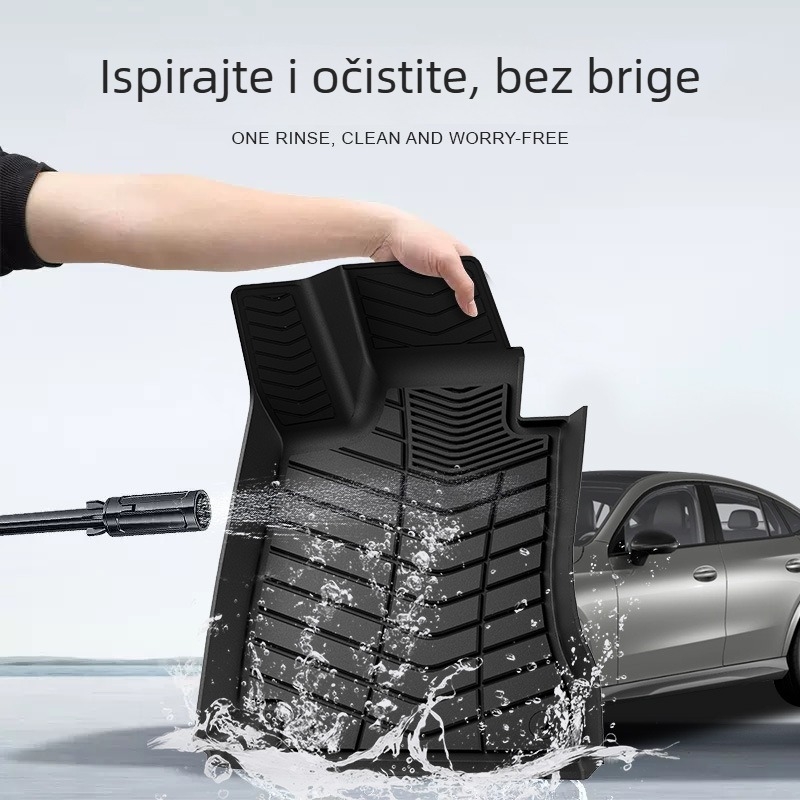 Podne prostirke za Mercedes-Benz C-klase, E-klase, A/B-klase i S-klase — Materijal: TPE; poluzatvoren dizajn; ispis logotipa; prilagodba dostupna