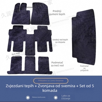 Tepih za prtljažnik sa zvjezdanim nebom - velur materijal, velurovi jastučići za stopala, marka Long Lasting