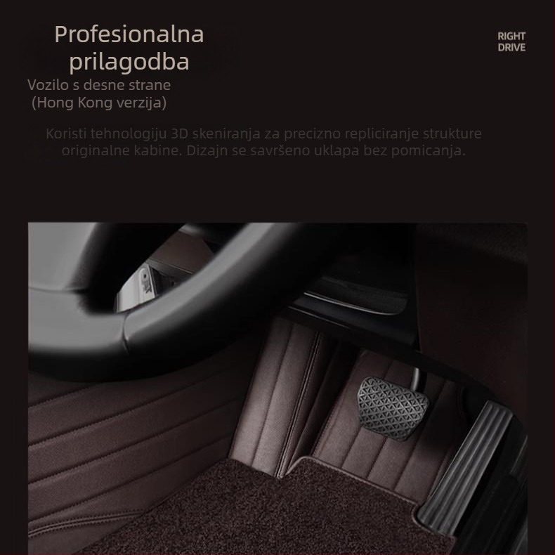Kožne prostirke za podu za vozila s desnim upravljanjem, potpuno pokriće, Jiaxu marka, prilagodljivo za specifične modele vozila