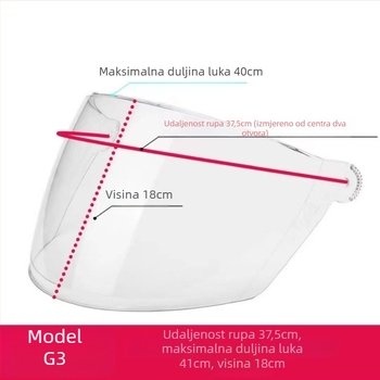 Leće kacige PC/PET za zaštitu od sunca i vjetra, model mali otvor a1 a2 a3