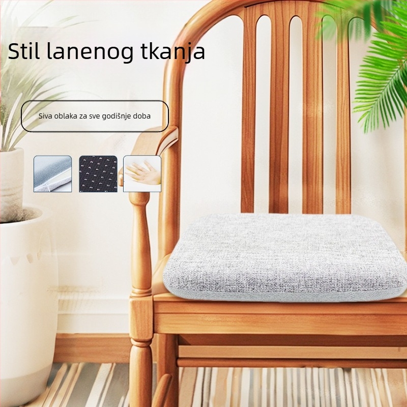 Jastuk za sjedenje od lana, punjenje od spužve, jednofarban, za dnevni boravak, ured ili restoran — novi kineski stil