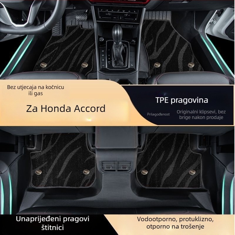 Automobilske podne prostirke od TPE — potpuno pokriće, vodonepropusne, anti-slip, otporne na habanje, namijenjene za pet mjesta