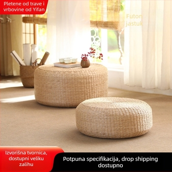 Okružna meditacijska jastučnica u japanskom stilu za pod, pogodna za dnevni boravak, spavaću sobu, ured i balkon