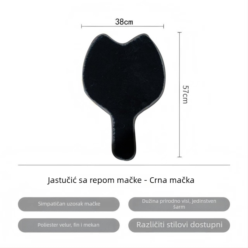 Jastučić za sjedište s repom mačke, kreativni jastuk za uredsku stolicu, plišani protuklizni jastuk za jesen i zimu