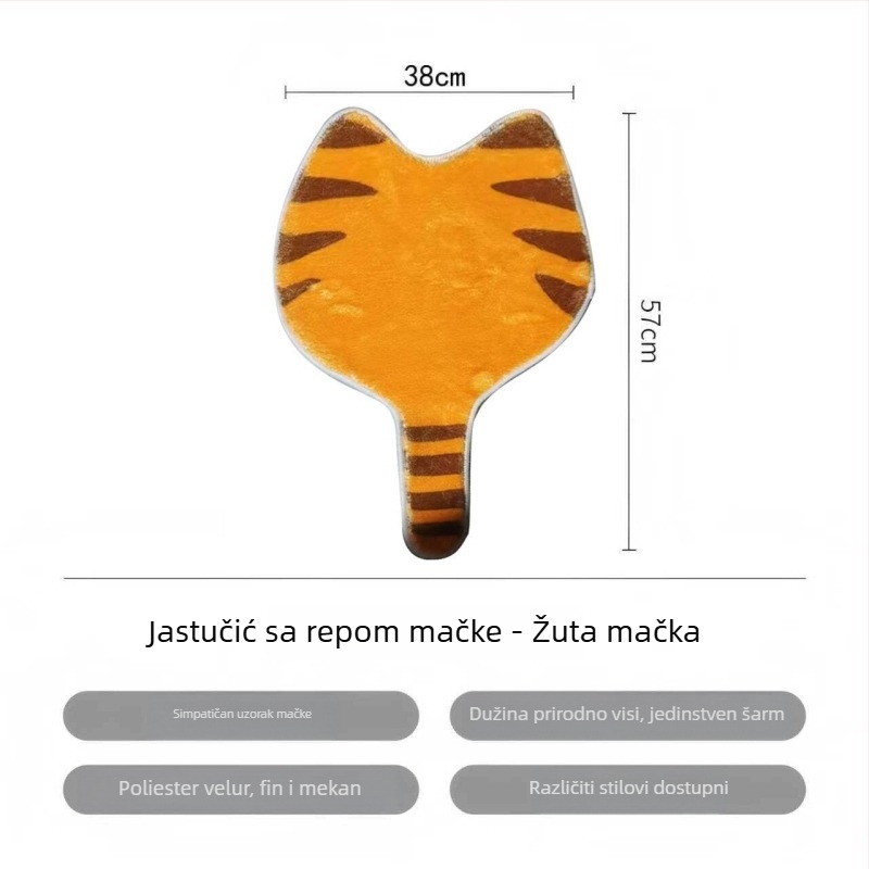 Jastučić za sjedište s repom mačke, kreativni jastuk za uredsku stolicu, plišani protuklizni jastuk za jesen i zimu