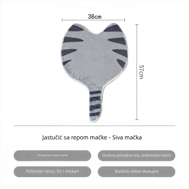 Jastučić za sjedište s repom mačke, kreativni jastuk za uredsku stolicu, plišani protuklizni jastuk za jesen i zimu