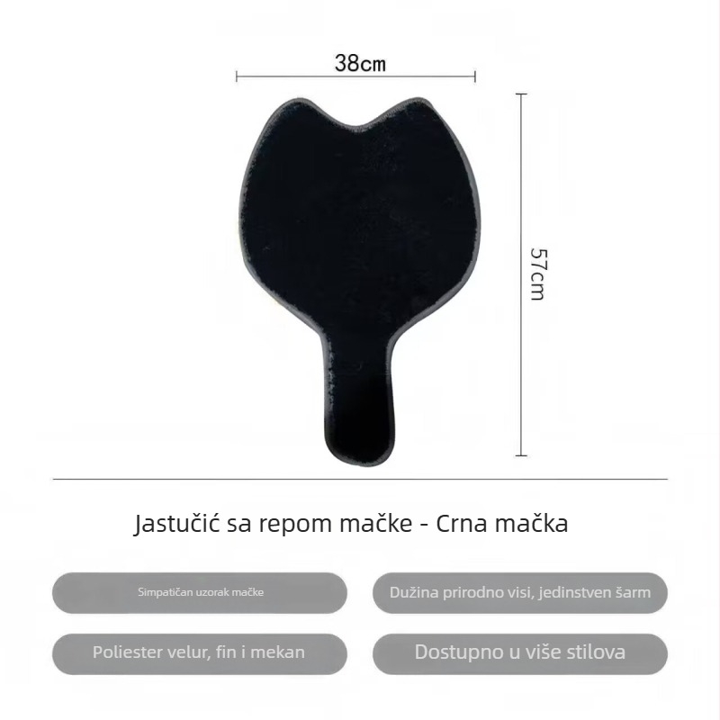 Jastučić za sjedište s repom mačke, kreativni jastuk za uredsku stolicu, plišani protuklizni jastuk za jesen i zimu