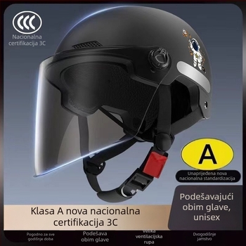 Unisex prozračna polu-štitnjača za električne motocikle, 3C certifikat, prema Novom nacionalnom standardu, ljetna upotreba, za svakodnevnu vožnju